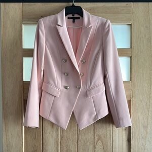Elegant Pink Double-Breasted Women's Blazer